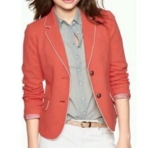 Vintage GAP Y2K The Academy Blazer Single Breasted Jacket Fire Coral Size 6 S